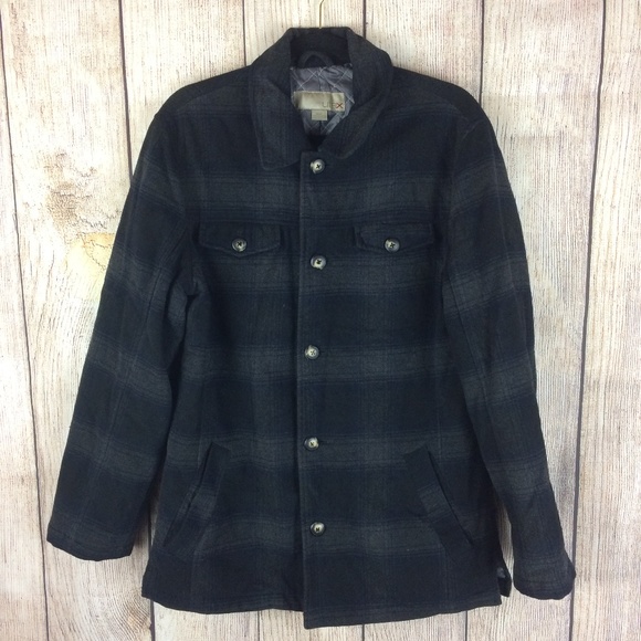 Utex Other - Utex Button Front Wool Blend Plaid Jacket Sz M